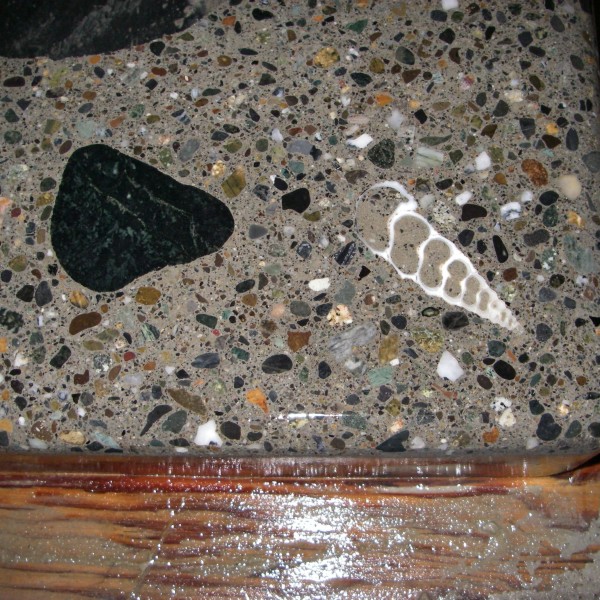 Detail of Gary's gray countertop
